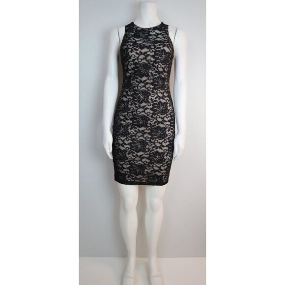 MY MICHELLE - JUNIOR'S BLACK SPARKLE LACE COCTAIL PARTY DRESS - SIZE 5 - Picture 2 of 6